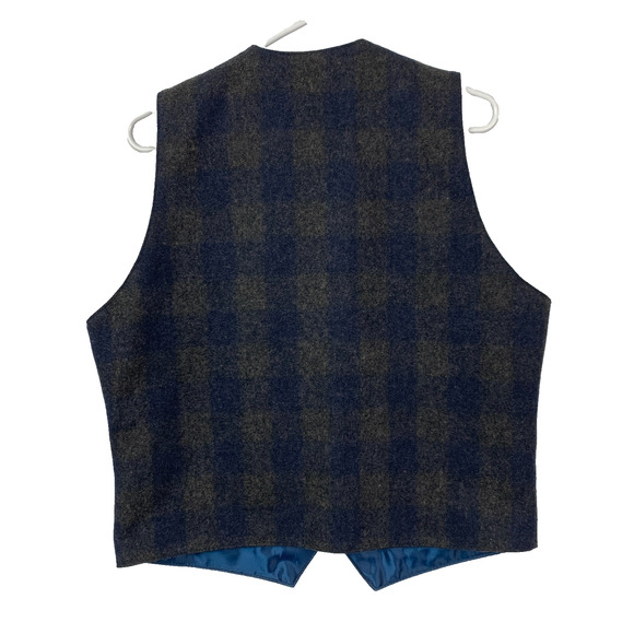 Vintage Grizzly Outfitters Plaid Wool Blend Snap Western Vest Mens Medium - Picture 7 of 8